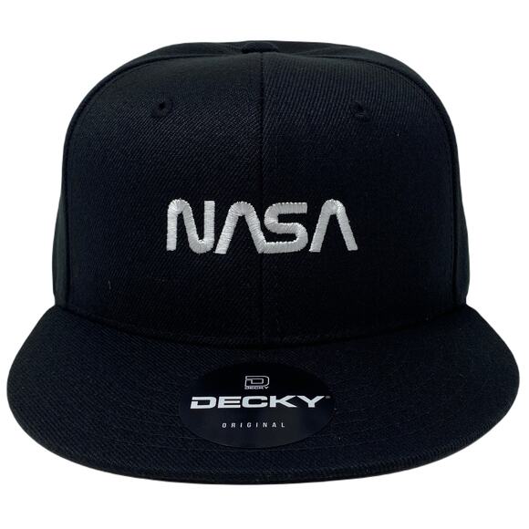 NASA White Snapback Hat All Black - Picture 3 of 7